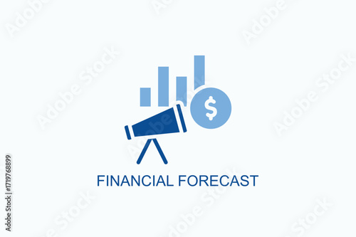Financial Forecast Icon Or Logo Isolated Vector Illustration