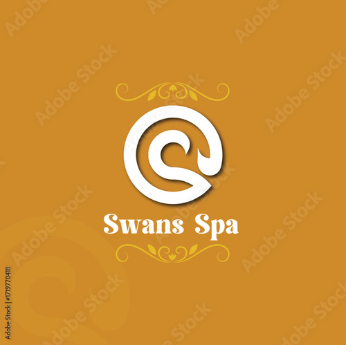 Swans spa logo elegant branding for wellness and beauty