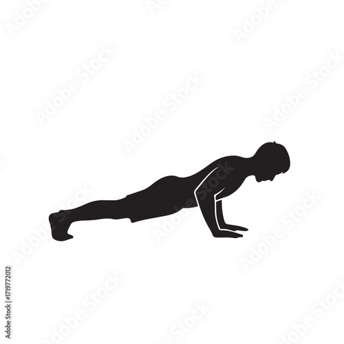 Push-up exercise silhouette