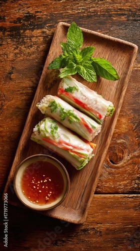 Fresh spring rolls with dipping sauce