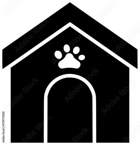 home illustration house silhouette dog logo animal icon pet outline wood doghouse canine roof wooden domestic shelter cute puppy shape for vector graphic background