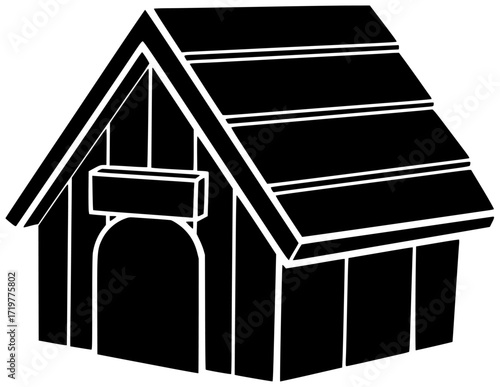 home illustration house silhouette dog logo animal icon pet outline wood doghouse canine roof wooden domestic shelter cute puppy shape for vector graphic background