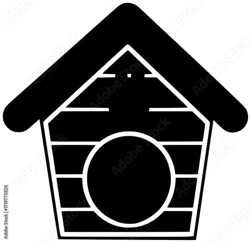 home illustration house silhouette dog logo animal icon pet outline wood doghouse canine roof wooden domestic shelter cute puppy shape for vector graphic background