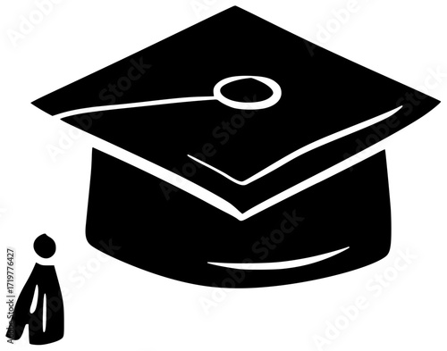 graduation illustration education silhouette university logo success icon student outline school hat college achievement diploma ceremony cap graduate academic shape adults vector graphic background
