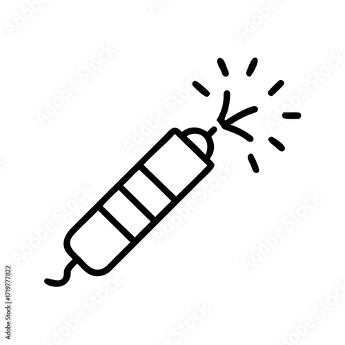 Firework rocket illustration with a pointed tip and vibrant design for New Year  