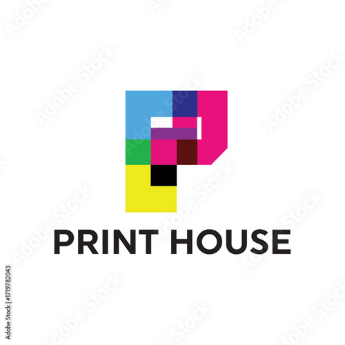 printing house logo, photocopies, Digital printing logo design, Logo for print shop polygraph and print factory, cmyk,rgb, CMYK designs
