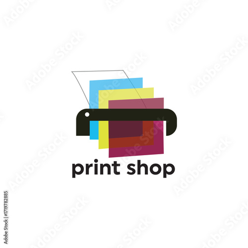 printing house logo, photocopies, Digital printing logo design, Logo for print shop polygraph and print factory, cmyk,rgb, CMYK designs
