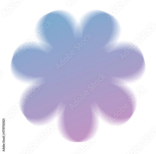 Softly Blended Gradient Flower Shape with Petallike Forms.