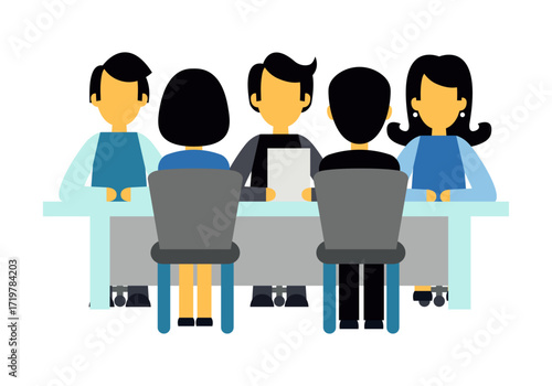 an interview the candidates of worker illustration