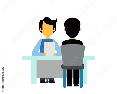 an interview the candidates of worker illustration