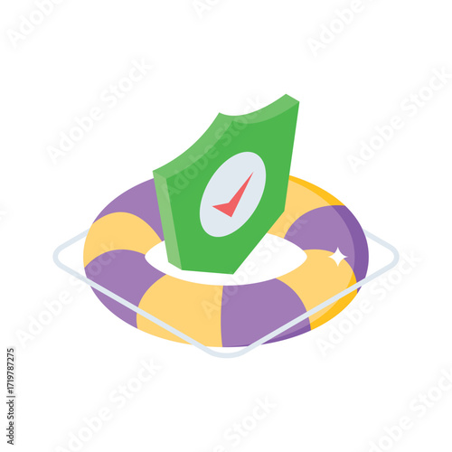 Well designed isometric style icon of life insurance file