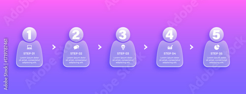 3D glass bullet point set for stylish presentation slides