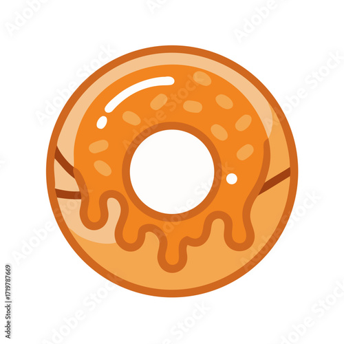 Vector art of a delicious donut with caramel glaze, a sweet treat that brings joy and indulgence, perfect for satisfying your cravings