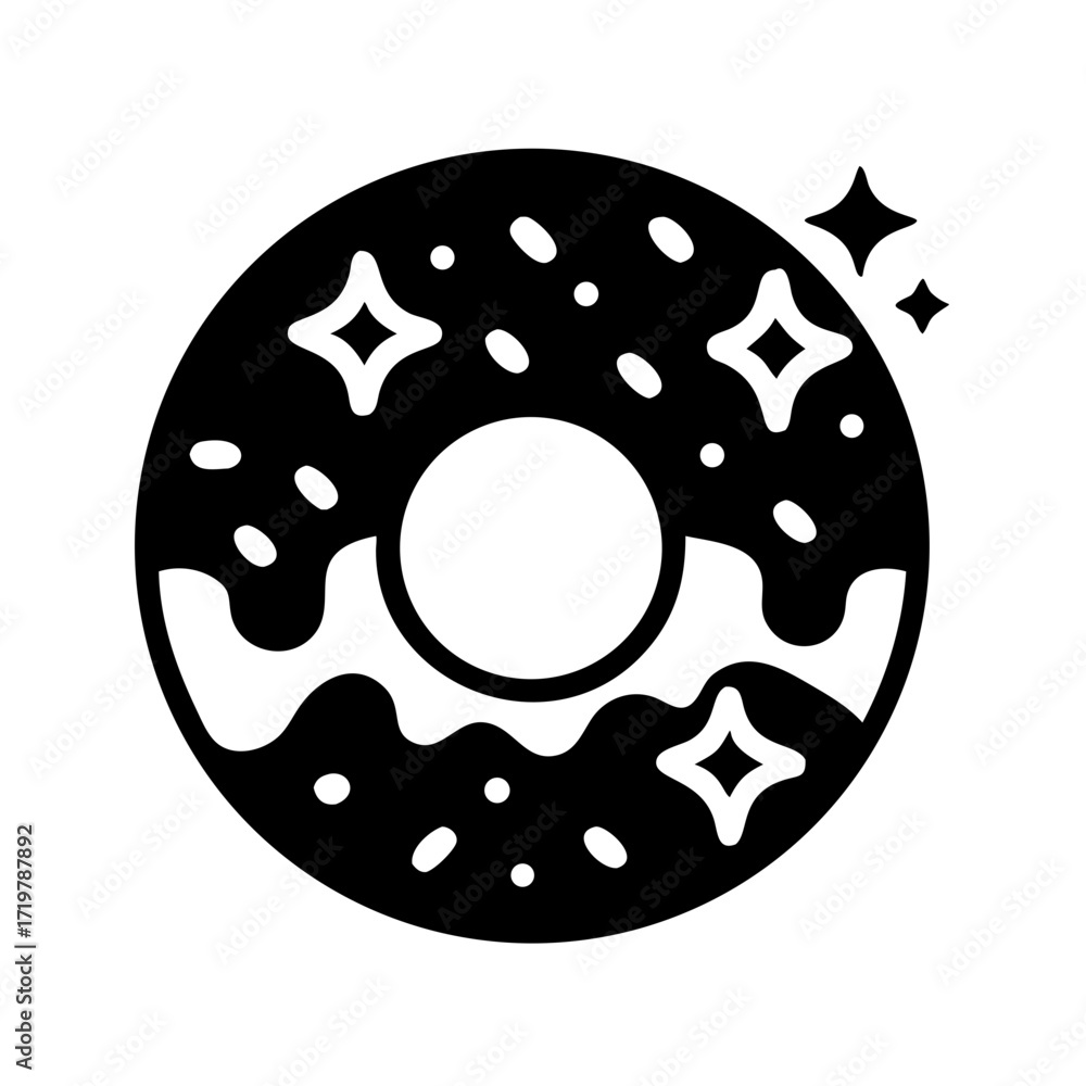 Fototapeta premium Vector art of delicious donut with sprinkles sweet treat with frosting and toppings perfect for breakfast, dessert, or a snack