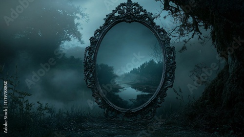 Scary Mirror In The Woods For Halloween 
