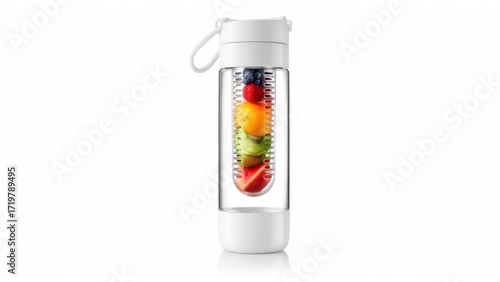 Wallpaper Mural White water bottle with colorful fruit slices Torontodigital.ca