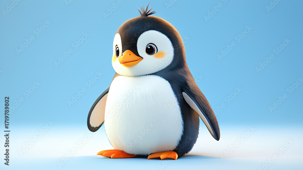 Obraz premium Cute animals on a simple background