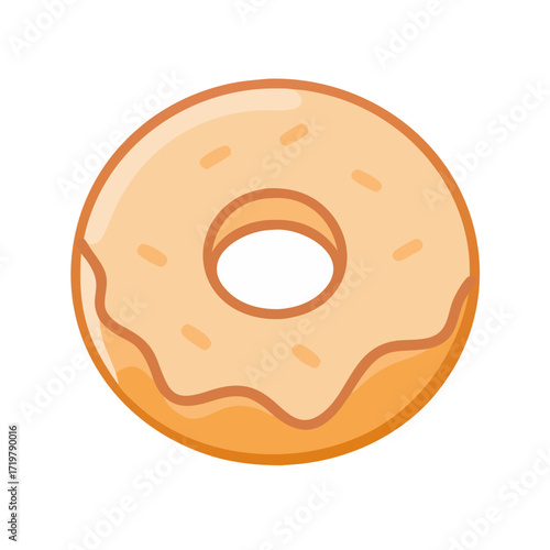 Vector art of delicious donut with orange icing, a perfect sweet treat for any time of day, a perfect snack or dessert for everyone