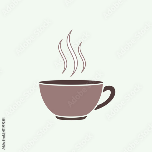 Illustration of a Steaming Cup of Coffee or Tea.