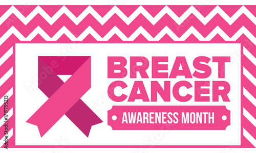 Breast Cancer Awareness Month. Pink october. Pink ribbon. Woman healthcare. Celebrate annual. Medic concept. Girl solidarity. Cancer prevention. Female disease. Poster, banner and background. Vector