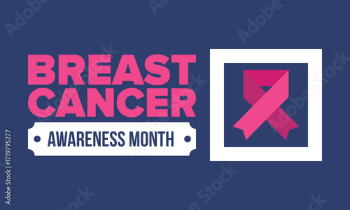 Breast Cancer Awareness Month. Pink october. Pink ribbon. Woman healthcare. Celebrate annual. Medic concept. Girl solidarity. Cancer prevention. Female disease. Poster, banner and background. Vector
