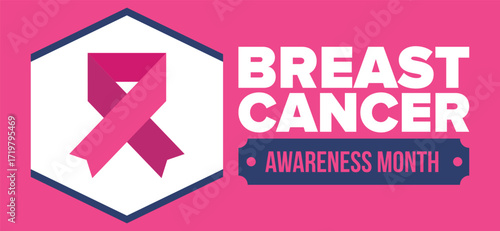 Breast Cancer Awareness Month. Pink october. Pink ribbon. Woman healthcare. Celebrate annual. Medic concept. Girl solidarity. Cancer prevention. Female disease. Poster, banner and background. Vector
