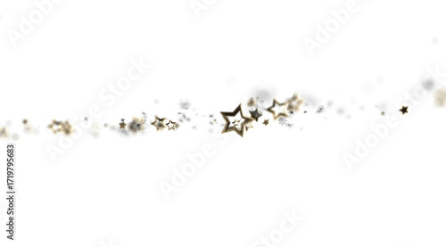 Sparkling golden stars and dust trail. Perfect for holiday, celebration, and magic themes.