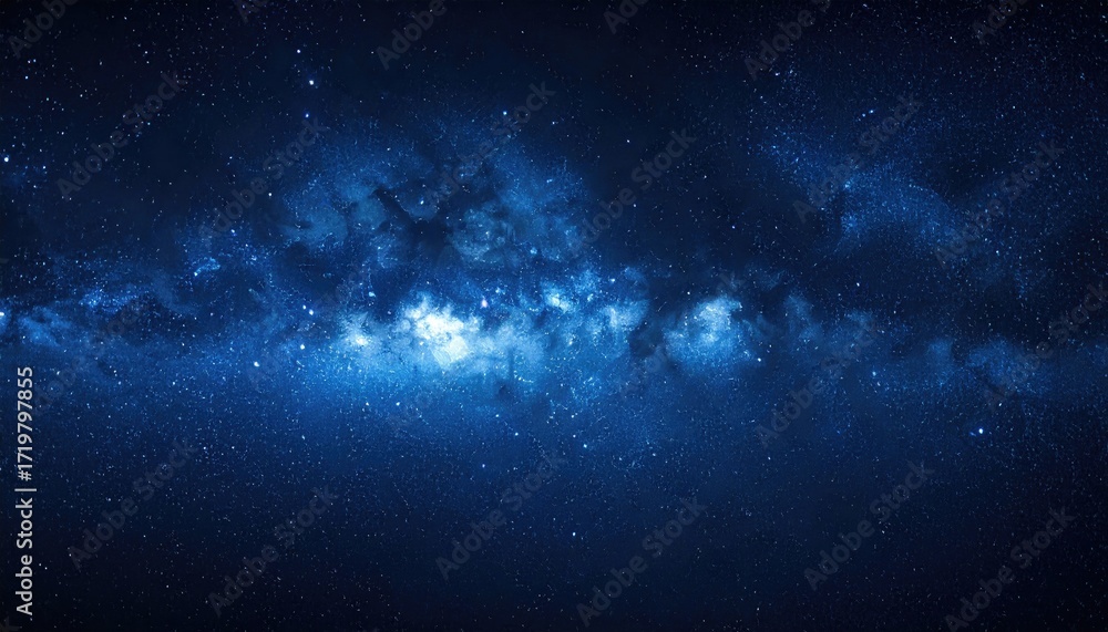 Fototapeta premium Vast Blue Galaxy with Twinkling Stars and Nebulae Deep Space Phenomenon