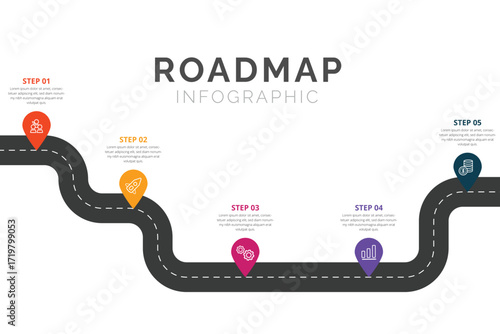Roadmap infographic, presentation vector infographic, vector and process timeline roadmap