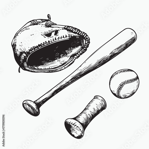 vector illustration of baseball equipment