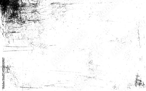 Grunge black scratched background, old film effect, distressed scary texture with space for a design resource. Background of black and white. Abstract monochrome texture pattern. Vector design.