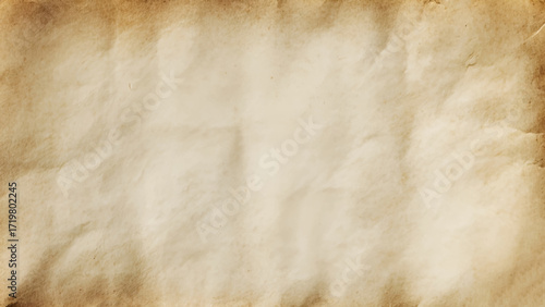 Old crumpled paper background. Brown crumpled paper texture. Vector art