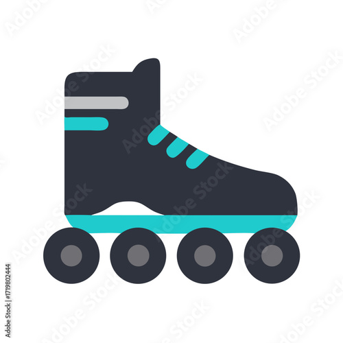 Vector art of a flat design illustration of a roller skate