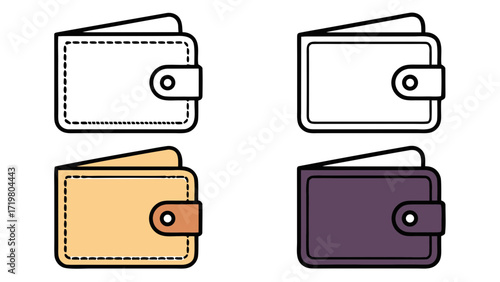 Wallet Icons in Different Colors illustration vector