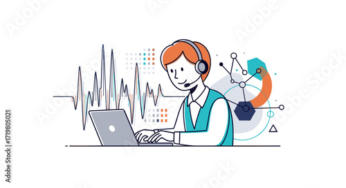Analyzing audio data with technology and artificial intelligence for sound detection and speech recognition.