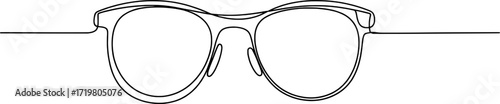 Black outline drawing of eyeglasses spectacles eyewear