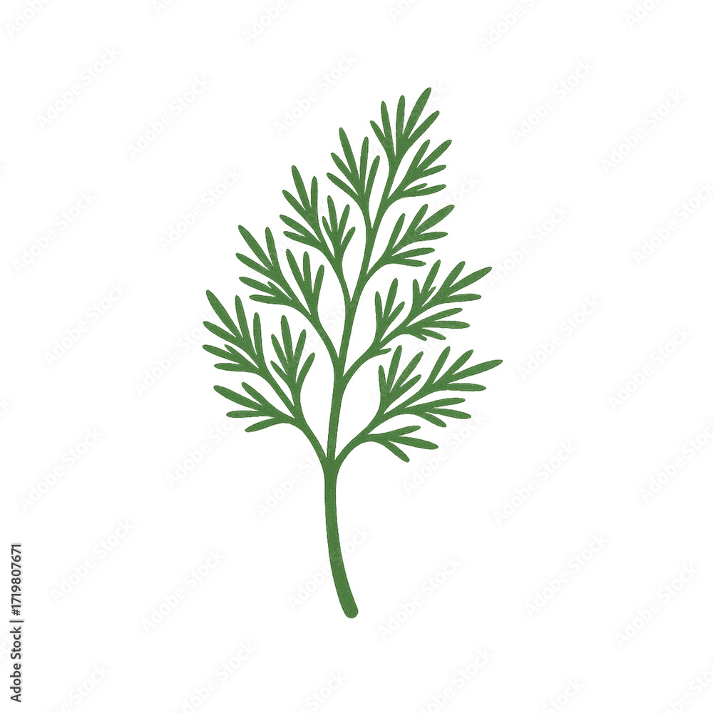 Fototapeta premium Flat Style Herb Clipart – Fresh Green Leaf PNG for Kitchen & Botanical Use