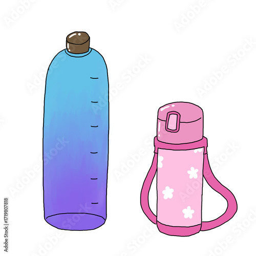 かわいい水筒のイラスト