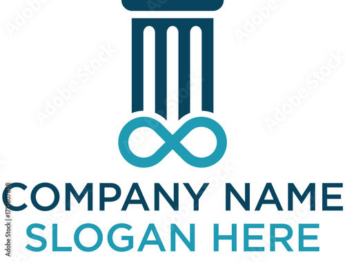 a combination of the house pillar logo with the infinite logo