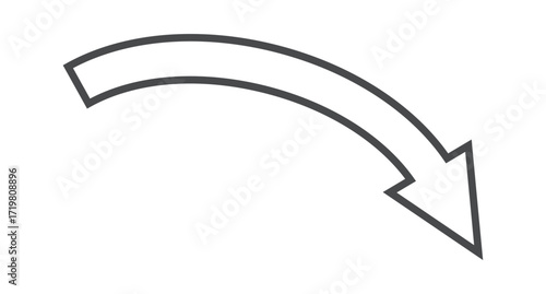 Bending arrow pointing down design