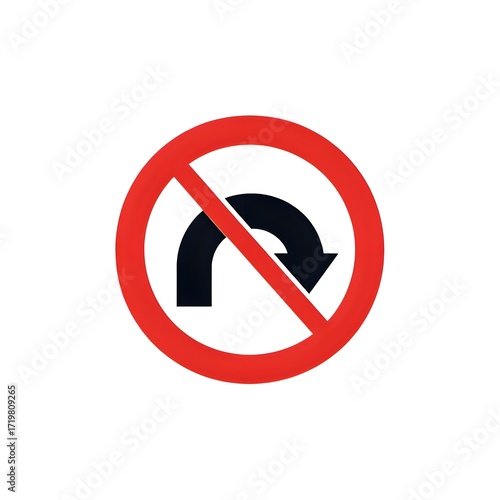 Striking red and black traffic warning signal explicitly prohibiting U-turns, an essential regulatory symbol guiding drivers to prioritize safety and maintain orderly flow on complex road networks Free Download Striking red and black traffic warning signal explicitly prohibiting U-turns, an essential regulatory symbol guiding drivers to prioritize safety and maintain orderly flow on complex road networks - GFXLoad