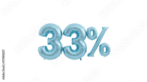 Light Blue 33% Discount Balloon Numbers