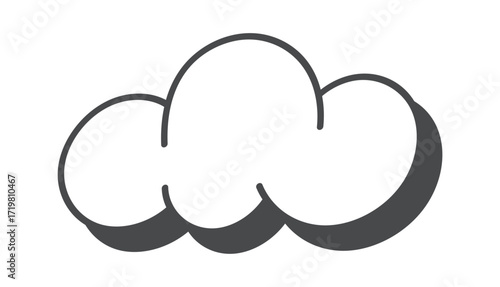 Groovy cloud graphic shape design