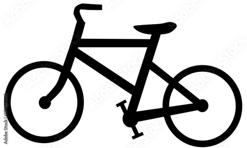Silhouette of a Bicycle Simple Black and White Icon