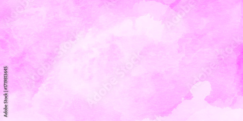 Minimal and modern hand drawn watercolor style for background, Paint leaks and ombre effects hand painted cloudy pink paper texture, watercolor background with space for text or image.