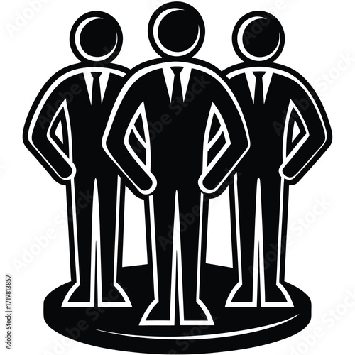 Vector cartoon illustration of a businessman in a suit standing with his back to the viewer
