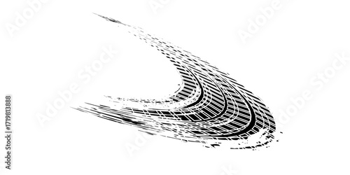 Tire tread marks, wheel textures, tire marks - car racing, motocross, drift, rally, off-road and others. Vector black isolated texture in grunge style with splashes.modern