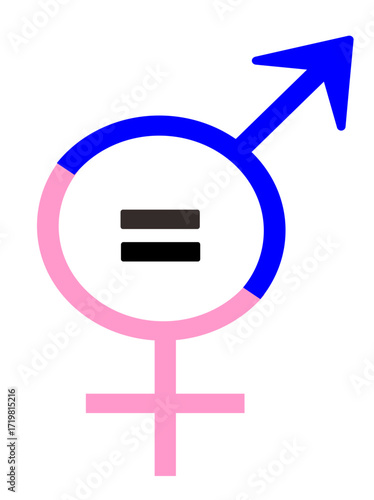 Equality Symbol Male and Female Gender Icons Intertwined for Gender Equality