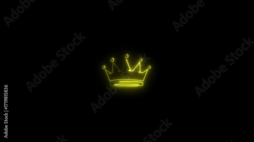 neon king queen crown animated king queen crown icon neon logo icon Crown neon crown sign icon  on black background