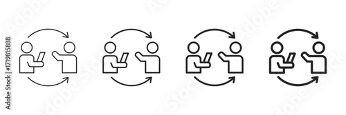 Coaching Icon Set Different Line Style Collection 